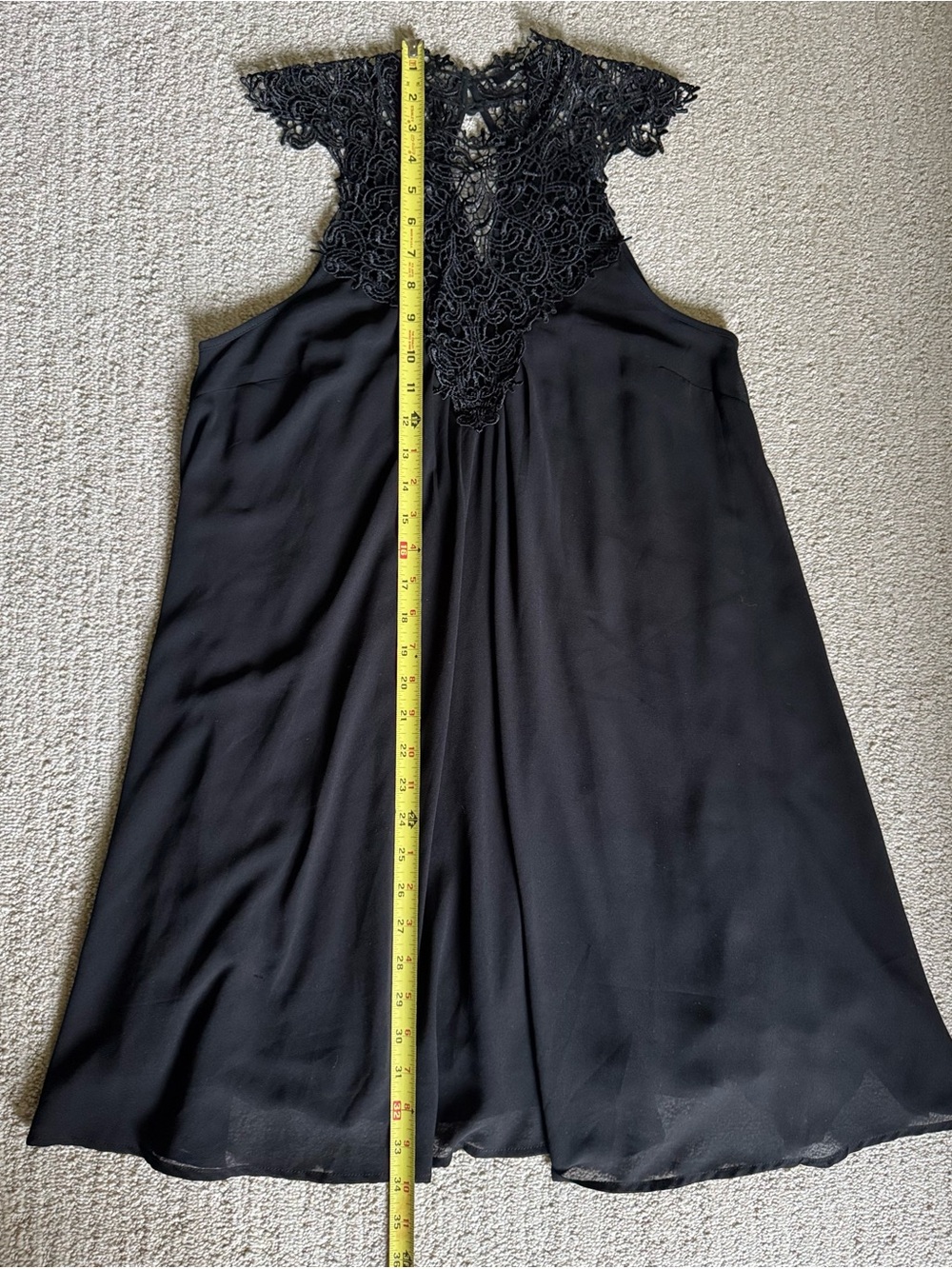 TFNC London Black Satin Lace Neckline Slip Dress Sz M Gothic Romantic Y2K